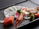 【胡蝶会席一例】境港直送のお造りをぜひご賞味ください。