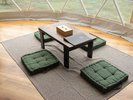 ドーム内テーブル 冬はこたつに変身