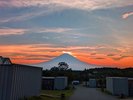 夕焼けの富士山