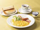 スクランブル+トースト+ドリンク