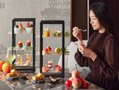 季節のアフタヌーンティ (ピーチ&マンゴー)。デュシットティーガーデンのオーガニックティーと共に