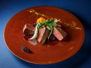 【SUMMER DINNER COURSE・2022夏】牛フィレ牛タンのデュオ柑橘と南瓜のピュレ プラムコンフィチュール