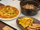 朝食イメージ:ピザ・ポテト・シチュー