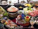 季節ごとに変わる山海懐石料理。
