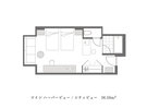 36平米以上の広々としたお部屋にツインベッドとゆったりソファ バスルームとお手洗いはセパレートでご用意