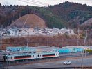 女川駅に隣接した好立地。アクセスしやすいトレーラーハウス型宿泊施設。