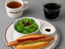 【朝食】ホットドッグセット(写真はイメージです)宿泊者限定!ドリンクおかわり可能*一部商品を除く*