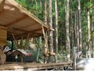 ウッドデッキの下には一人用の露天風呂が新しく設置されました。