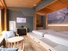 【モダン和室15帖(トイレ付)】冬の夜明けを思わせる、柔らかく静かな部屋