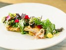 <2026年夏季:6月〜8月>岩魚エスカベッシュ枝豆ソース ポレンタ 茗荷ピクルス