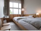 セミダブルベッドのお部屋になります。