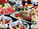 【夕膳/ファミリー会席膳】鍋料理や刺身など大皿盛り合わせでご提供いたします ※イメージ