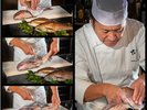 料理長の熟練の技が光る巧みな手さばき