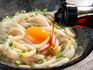 【夕食】ライブキッチン 上州ねじれ麺の釜玉うどん