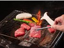 【しまね和牛】眼前で香ばしくたちこめる香り「炭火」でしか出せないお肉本来の味わいを堪能ください。