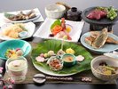 春のご夕食一例 〜地元の食材を使ったお料理を月替わりでご用意しております。〜※イメージ
