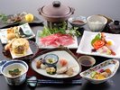 冬のご夕食一例 〜地元の食材を使ったお料理を月替わりでご用意しております。〜※イメージ