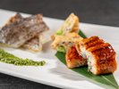 【スタンダード会席プラン 浜風会席(2026夏)】焼物(太刀魚香草焼き・五目揚げ豆腐・鰻蒲焼)