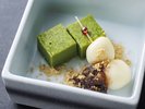 【夕食コース共通 (2026秋)】抹茶テリーヌ・白玉
