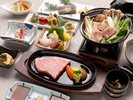 地鶏鍋+おおいた和牛ステーキ会席