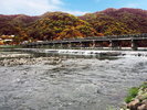 京都嵐山の紅葉 渡月橋