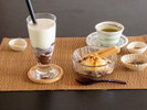 5月からの湯上りスイーツは『あんこラテ』と『冷やしぜんざい』日帰りのお客様もご注文いただけます。