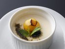 【土地の恵み会席/季節の会席】秋(2026年9月〜11月)水菓子 ほうじ茶プリン