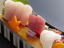 【季節の会席】秋(2026年9月〜11月)お造り 勝浦水揚げ生まぐろ2種 あおりいか炙り
