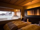 粟津の温泉街の眺望を独占