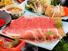 【季節の献立】九州産黒毛和牛や椎茸の鉄板焼きを堪能(一例)