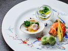 ◆夕食一例(六つ喜)|前菜は一口サイズ料理での彩りと味わいを豊かに感じる料理。 ※写真は一例