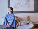 ◆湯上りサロン|大浴場「想海」と「阿多美」の合間に位置する湯上がりサロン。