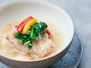◆夕食一例(六つ喜)|メインは魚料理、3種類から1品選べるプリフィックススタイル。 ※写真は一例