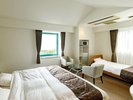 別府湾ビューデラックスダブル+シングル(上層階5階)