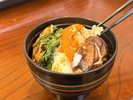 【鬼怒すき】締めは甘辛い割り下ととちぎ和牛、まろやかな卵を炊きたての栃木県産米に乗せて。