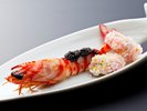 特選春懐石 | 瑞々しい活け海老と一寸豆、美人揚げが春を告げる。(前八寸)