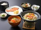 【朝食】日替わり陶板付和膳「鶏肉の塩こうじ焼き」