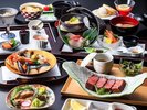 甲州牛サーロイン&鮑刺身を味わうPREMIUM KAISEKIプランのお料理(お献立は季節毎に替わります)