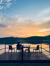 テラスからの夕方の景色