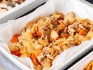 【朝食】野菜とお肉を煮込んだ、ほっとする家庭の味。 朝食にぴったりの一品です。