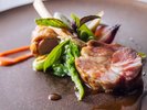 ディナーメニュー一例(仏産仔羊〜季節の野菜)