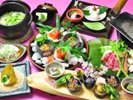 【春の一例】ご夕食は季節替わりの「里山の懐石」をご用意します