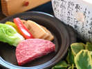 夕食一例(国産の黒毛和牛のフィレ肉)