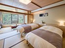 【松・楓】谷川岳を望む「和」のツインルーム8畳+堀りごたつ(一例)