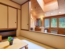 【煌星】谷川岳展望の源泉かけ流し半露天付コンフォートスイート(リビング+和室+ツイン+かけ流し半露天