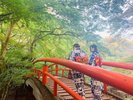 夢二デザイン浴衣で散策 河鹿橋