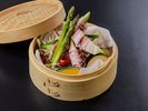 四万十ポークの米豚と季節野菜のせいろ蒸し