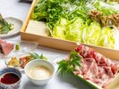 和牛とふじのくに豚を愉しむ 贅沢二種しゃぶしゃぶコース<伊豆の旬彩と金目鯛釜飯を添えて>