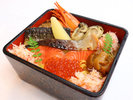 1階レストラン八島のディナーメニュー北海飯御膳(お重)
