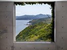 フロント前のアートな空間。